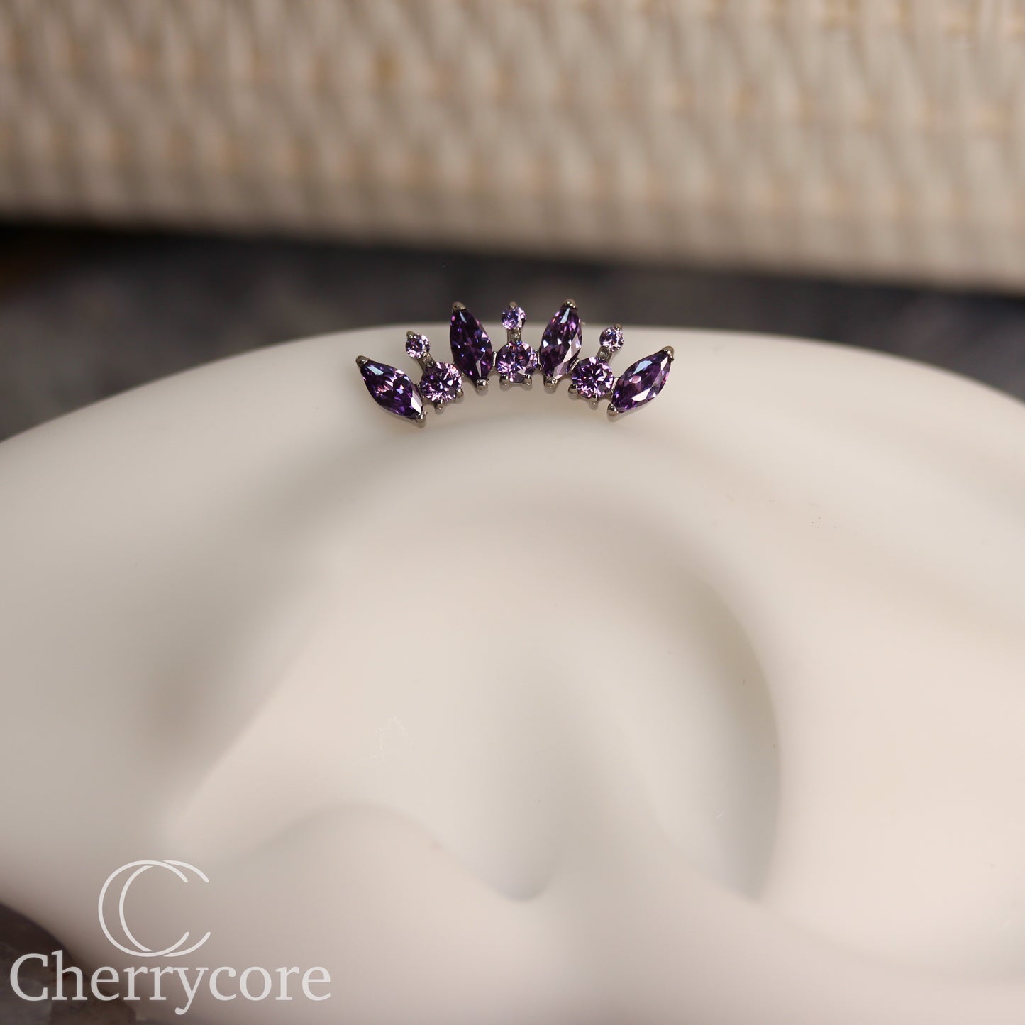Alternating Marquise & Brilliant Cut Arc  - Amtheyts -CZ- Threaded attachment