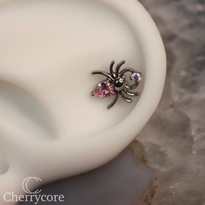 Spider- Pink CZ- Threaded attachment