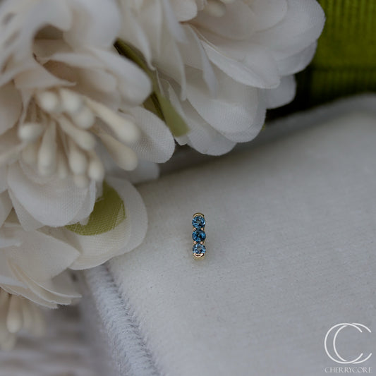 The Bee's Knees- Genuine London Blue Topaz- Threadless Attachment