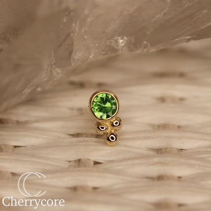 Tsavorite  Bezel Tribead Duo- Threadless Attachment