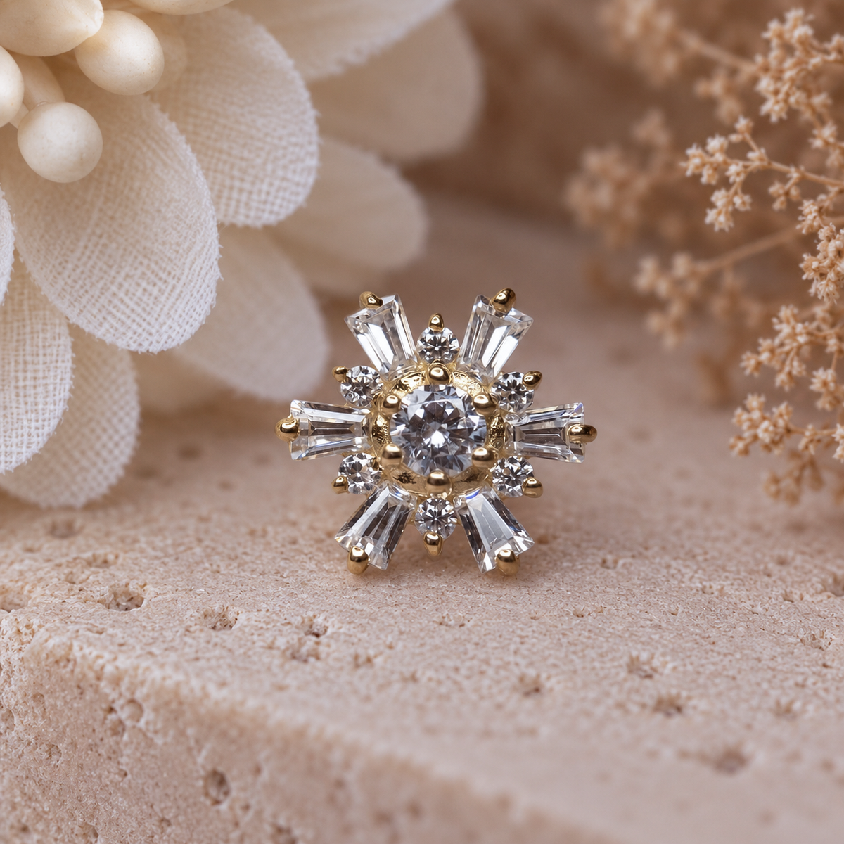 Astoria- 14k Yellow gold - Internally Threaded attachment