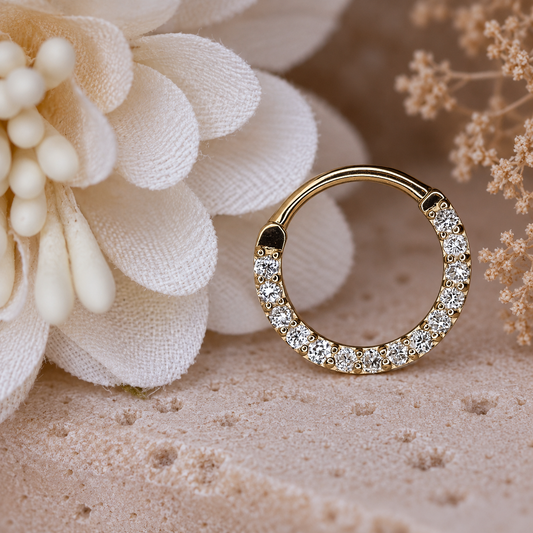 14k Prong Set Lab Diamond - Forward Facing Hinge Ring