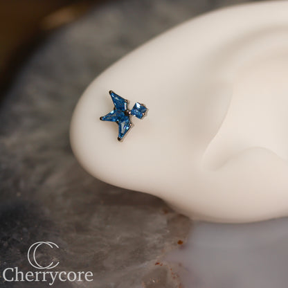 Lyra - Aqua CZ- Titanium Threaded attachment