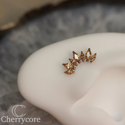 Alternating Marquise Arc -Champange CZ- Threaded attachment