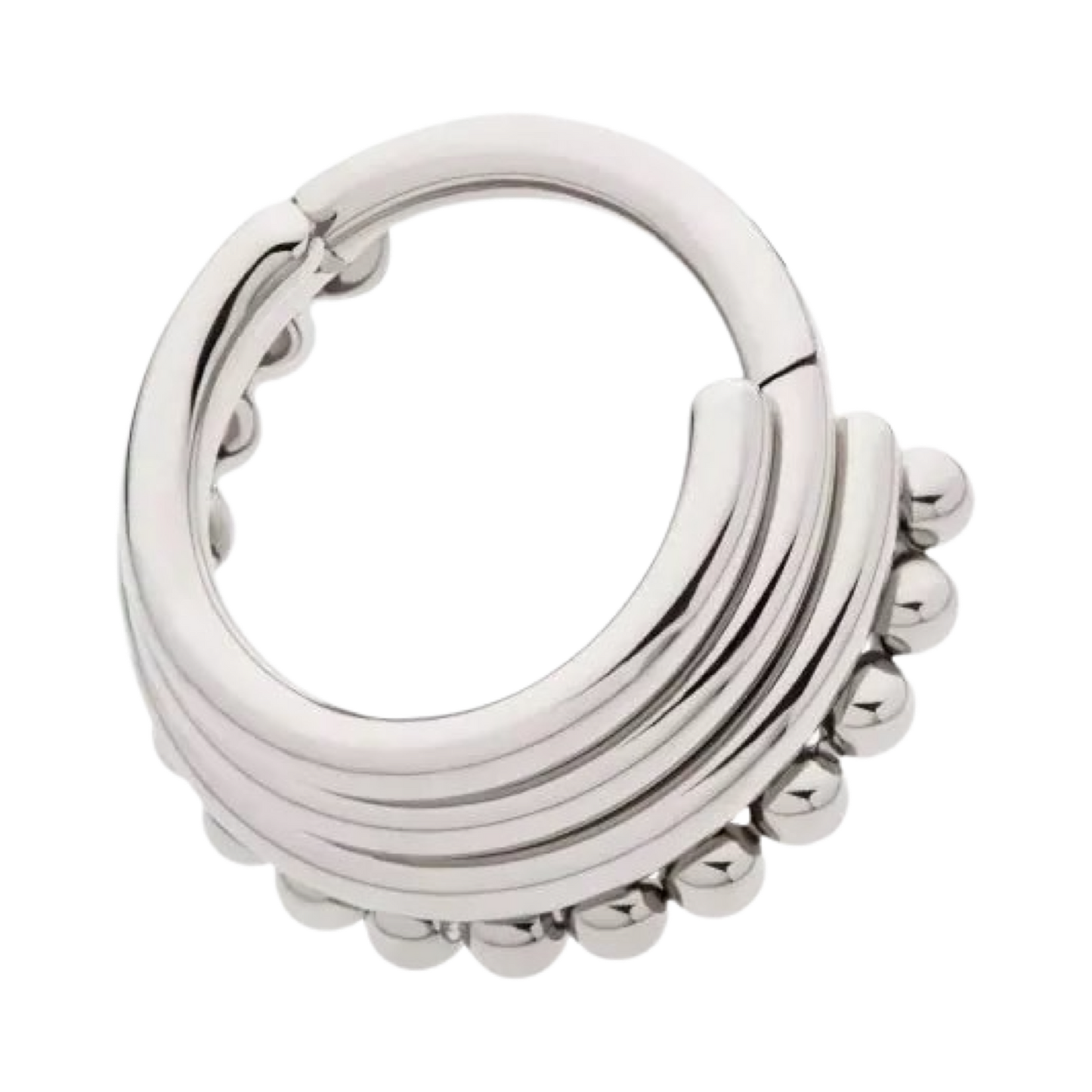 Titanium Stacked Hinge Ring with Beading
