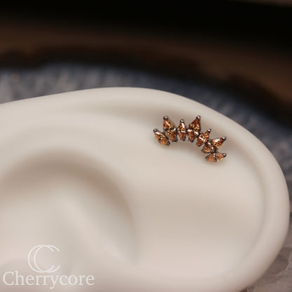 Alternating Marquise Arc -Champange CZ- Threaded attachment