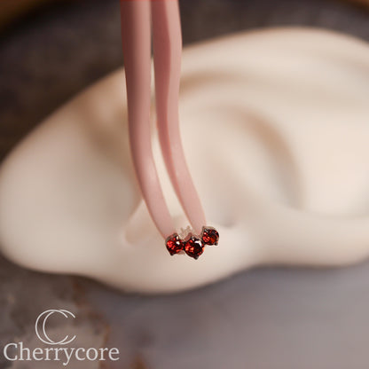 Prong Set Garnet Cz Mini Arc -  Titanium Threaded attachment