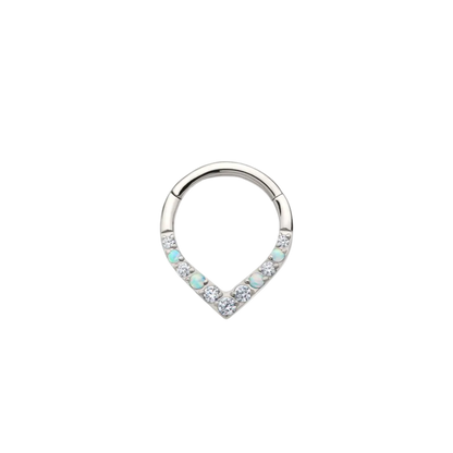 Titanium Pear shaped Prong Set Gem Hinge Ring