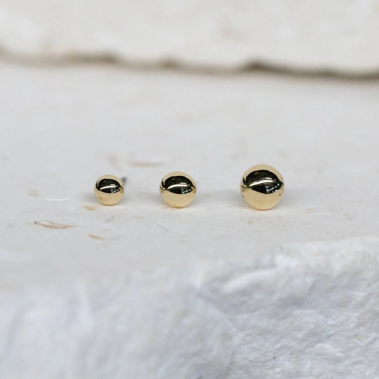 Premium 14k Gold Ball - Threadless Attachment