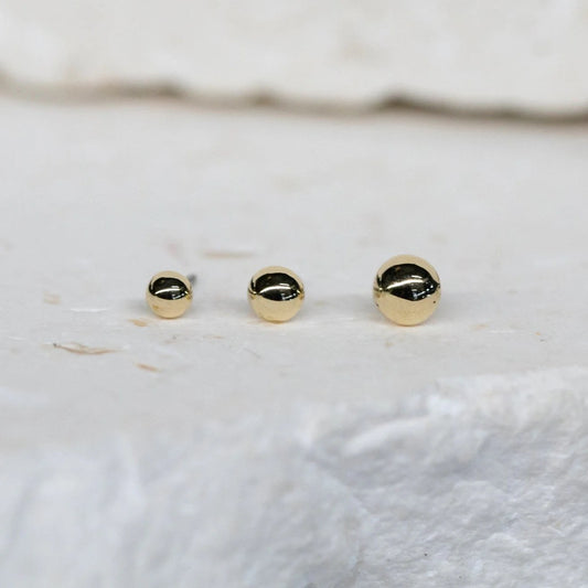 Premium 14k Gold Ball - Threadless Attachment