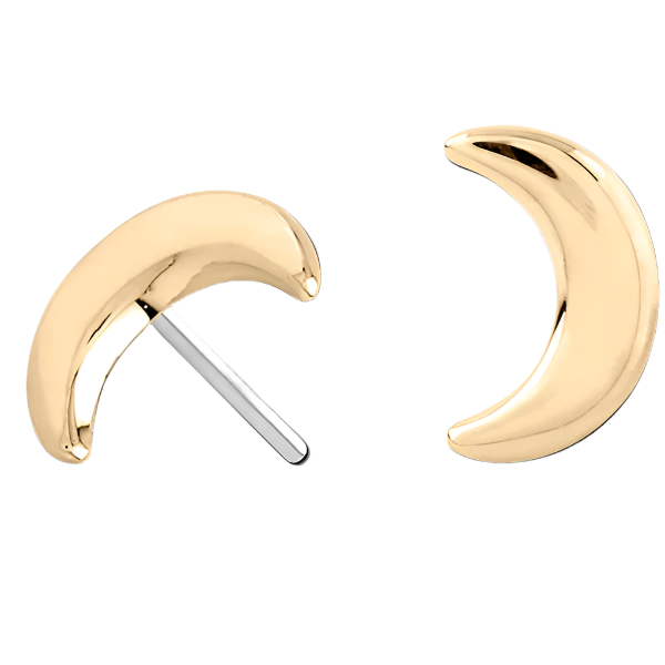 Moon - 14k Yellow gold- Threadless Attachment