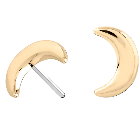 Moon - 14k Yellow gold- Threadless Attachment