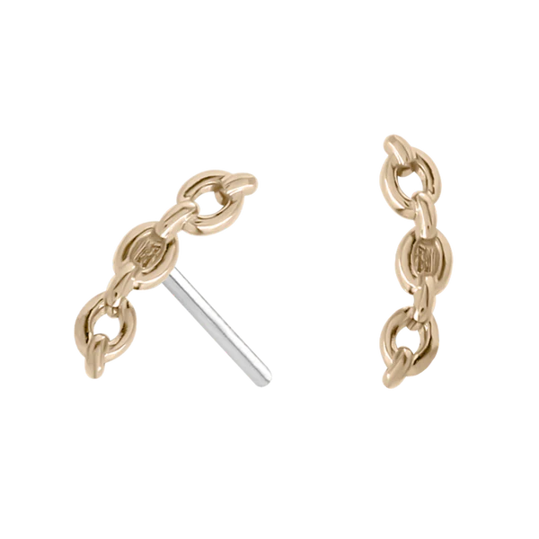 Curved Chain - 14k Yellow gold- Threadless Attachment