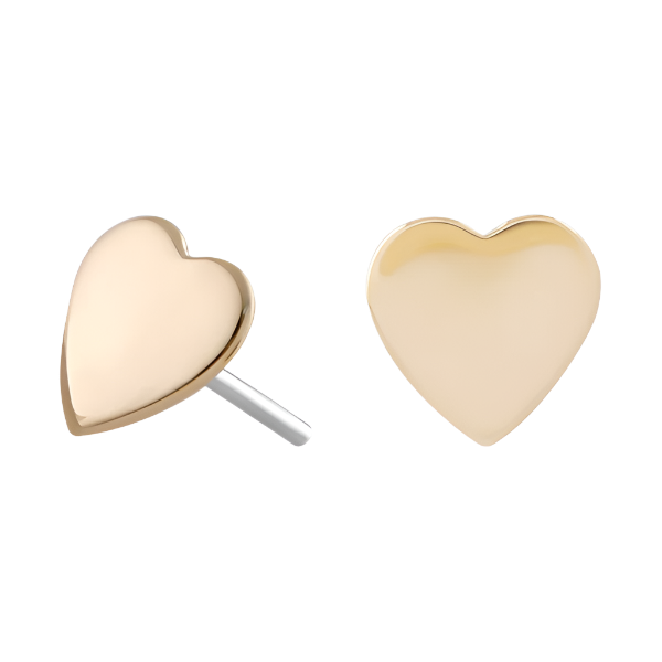 Heart - 14k Yellow gold- Threadless Attachment