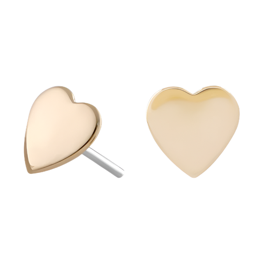 Heart - 14k Yellow gold- Threadless Attachment