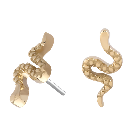 Lil Serpent- 14k Yellow Gold- Threadless Attachment