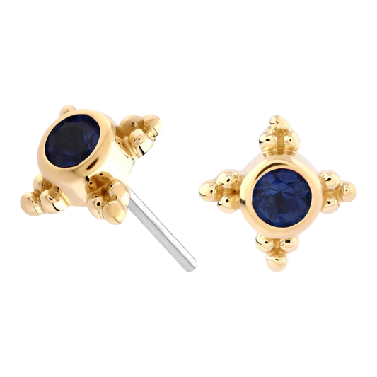 Shandy - Genuine Blue Sapphire- Threadless Attachment