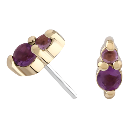 Mini Bebe - Genuine Amethyst- Threadless Attachment