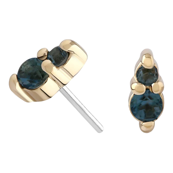 Mini Bebe - Genuine London Blue Topaz- Threadless Attachment
