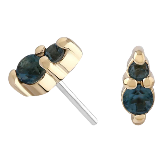 Mini Bebe - Genuine London Blue Topaz- Threadless Attachment