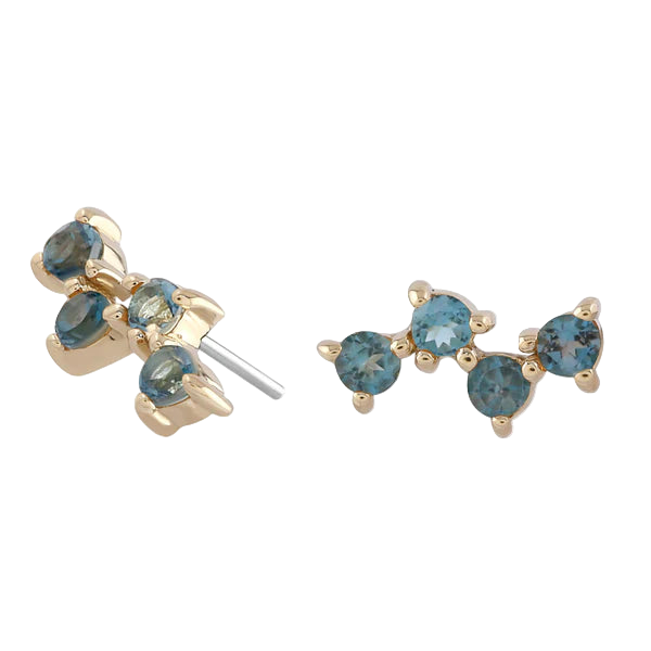 Fizzz- Genuine London Blue Topaz- Threadless attachment