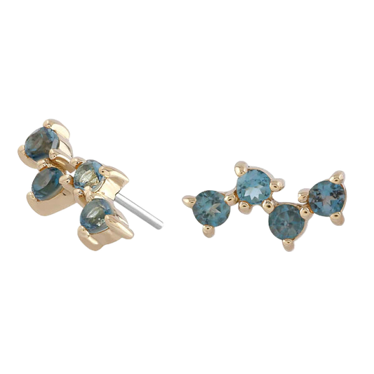 Fizzz- Genuine London Blue Topaz- Threadless attachment