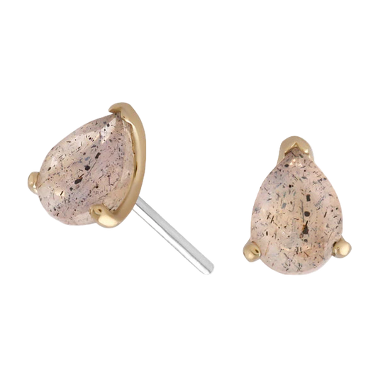 Poire Belle - Faceted Genuine Labradorite - Threadless attachment