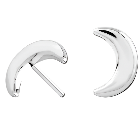 Moon - 14k White Gold- Threadless Attachment