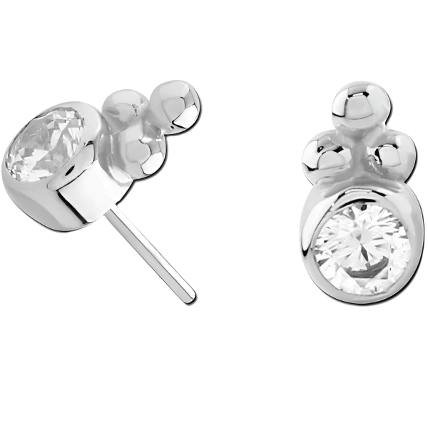 Lab Diamond Bezel Tribead Duo- 14k White Gold- Threadless Attachment