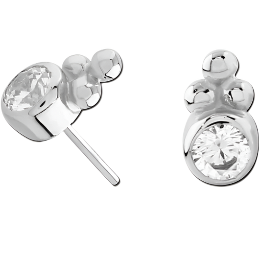 Lab Diamond Bezel Tribead Duo- 14k White Gold- Threadless Attachment