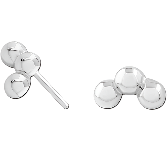 3 Bead Arc - 14k White gold- Threadless Attachment