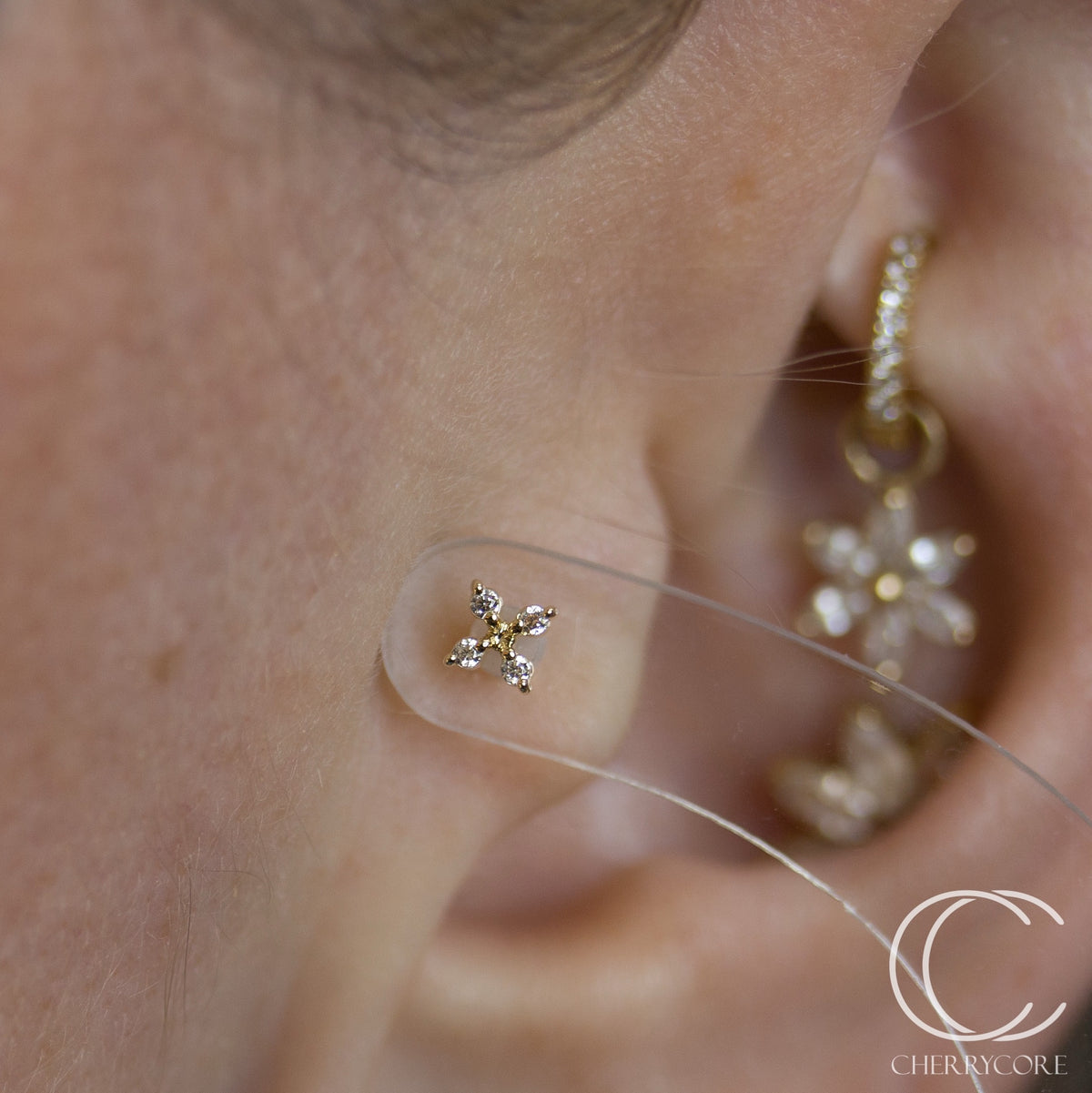 Flora - 14k Yellow Gold- Threadless attachment