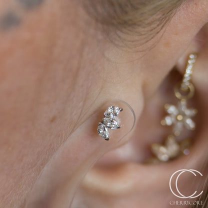 14k Moval Fan - White Gold -Threadless attachment