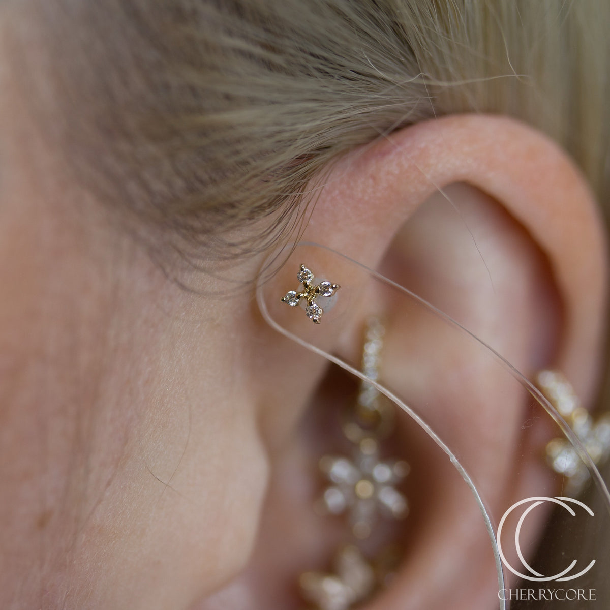 Flora - 14k Yellow Gold- Threadless attachment