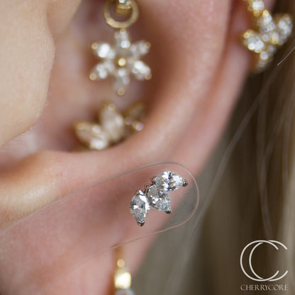 14k Moval Fan - White Gold -Threadless attachment