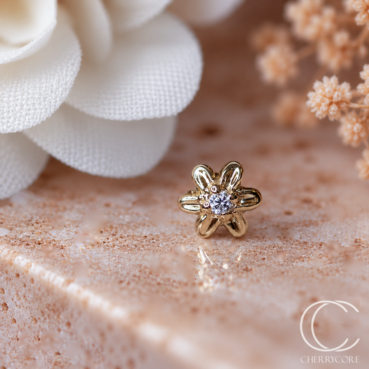Daisy-14k Yellow Gold -Threadless Attachment