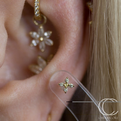 Flora - 14k Yellow Gold- Threadless attachment