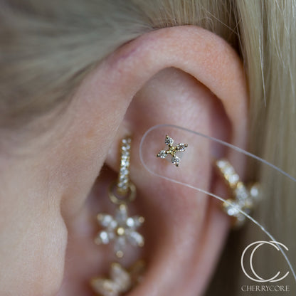 Flora - 14k Yellow Gold- Threadless attachment
