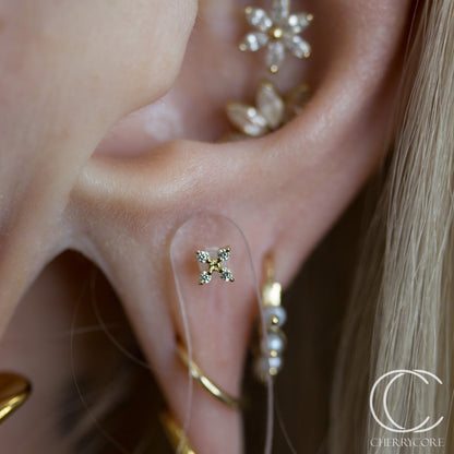 Flora - 14k Yellow Gold- Threadless attachment