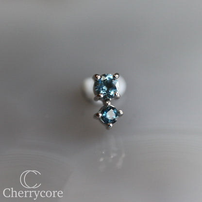 Bebe - Genuine London Blue Topaz- 14k White  Gold Threadless Attachment