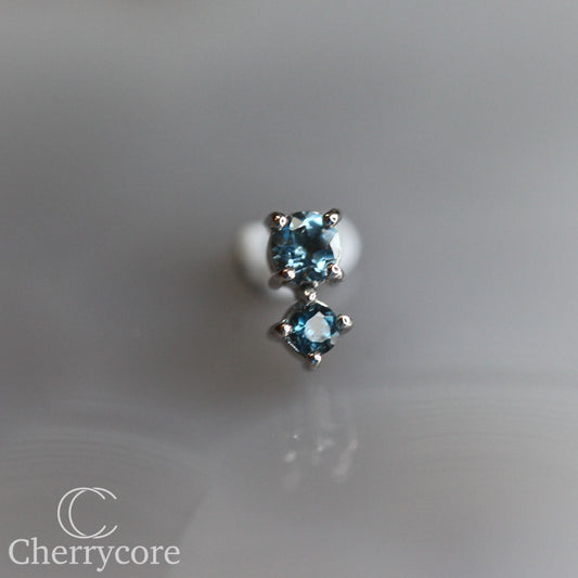 Bebe - Genuine London Blue Topaz- 14k White  Gold Threadless Attachment