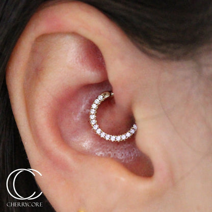 Horizontal Eternity Hinge Ring - CZ