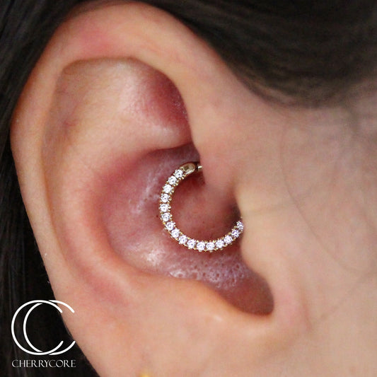Horizontal Eternity Hinge Ring - CZ