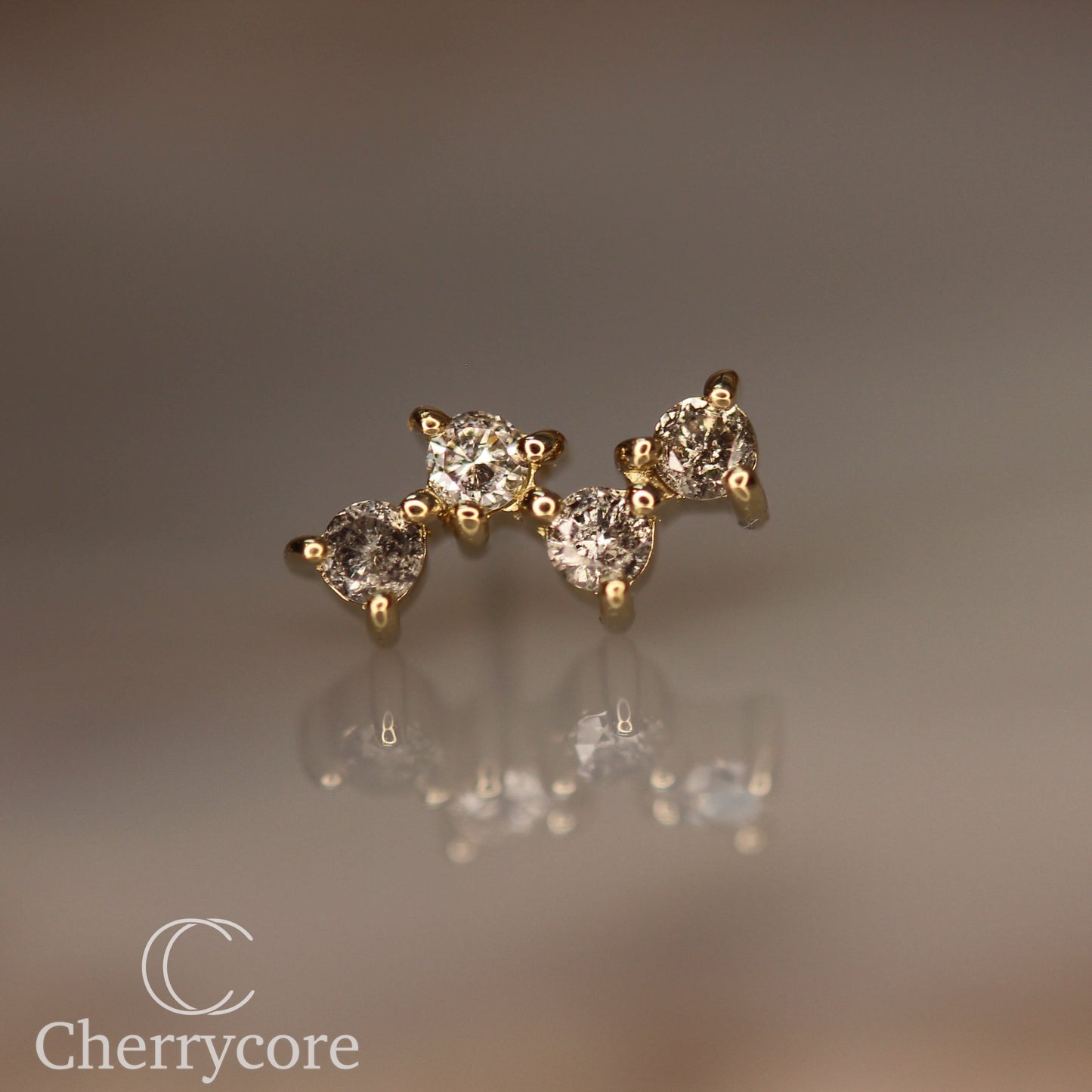 Fizzz- Genuine Salt & Pepper Diamond- Threadless attachment