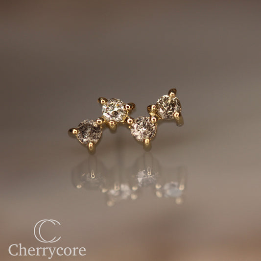 Fizzz- Genuine Salt & Pepper Diamond- Threadless attachment