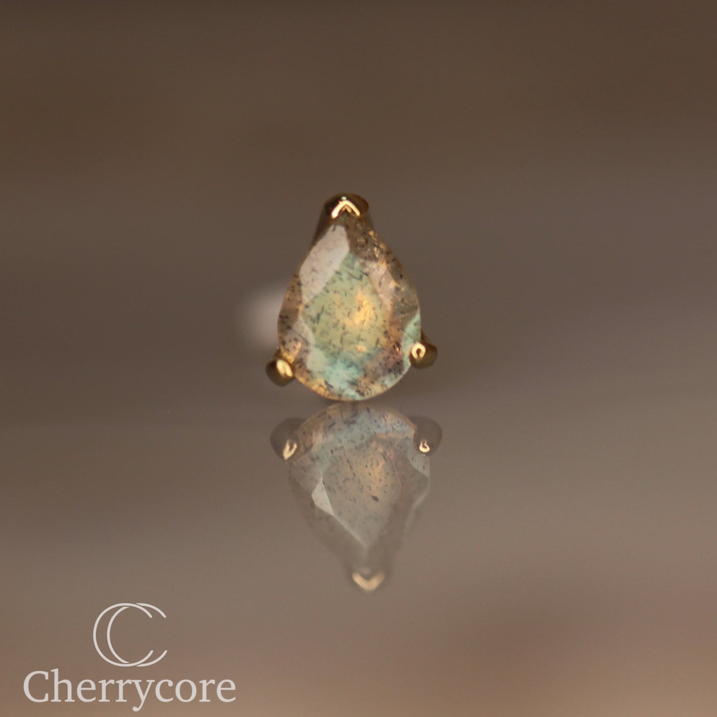 Poire Belle - Faceted Genuine Labradorite - Threadless attachment