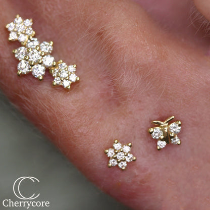 Diamond Flower Threaded Stud