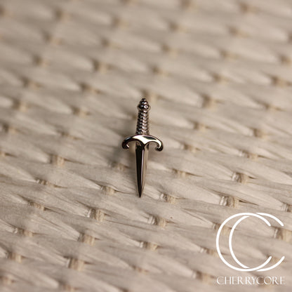 Dagger- 14k White Gold- Threadless Attachment