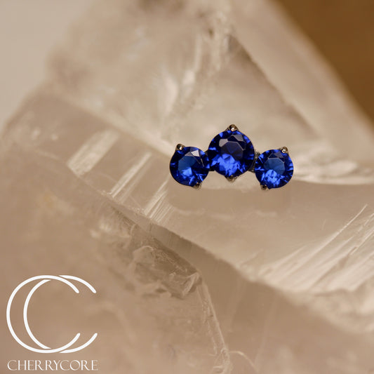 Prong Set Sapphire Cz Mini Arc -  Titanium Threaded attachment