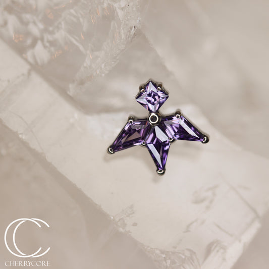 Lyra - Amethyst CZ- Titanium Threaded attachment